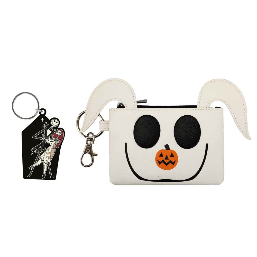 Nightmare Before Christmas Zero ID Coin Pouch with Jack and Sally Keychain